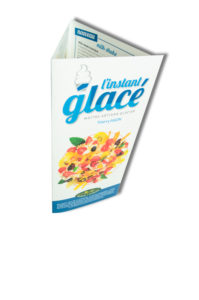 Exemple de menu pour un glacier (papier indéchirable)